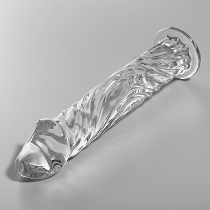 NEBULA SERIES BY IBIZA - MODEL 12 DILDO BOROSILICATE GLASS CLEAR 17 CM -O- 3.5 CM - ToysByMonk