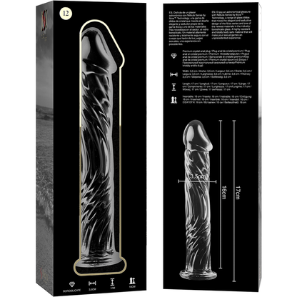 NEBULA SERIES BY IBIZA - MODEL 12 DILDO BOROSILICATE GLASS CLEAR 17 CM -O- 3.5 CM - ToysByMonk