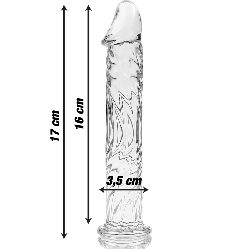 NEBULA SERIES BY IBIZA - MODEL 12 DILDO BOROSILICATE GLASS CLEAR 17 CM -O- 3.5 CM - ToysByMonk