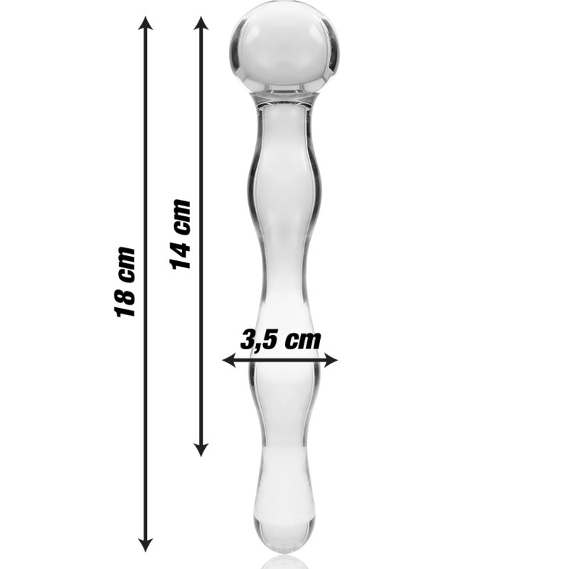 NEBULA SERIES BY IBIZA - MODEL 13 DILDO BOROSILICATE GLASS CLEAR 18 CM -O- 3.5 CM - ToysByMonk