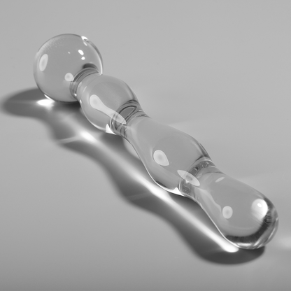 NEBULA SERIES BY IBIZA - MODEL 13 DILDO BOROSILICATE GLASS CLEAR 18 CM -O- 3.5 CM - ToysByMonk