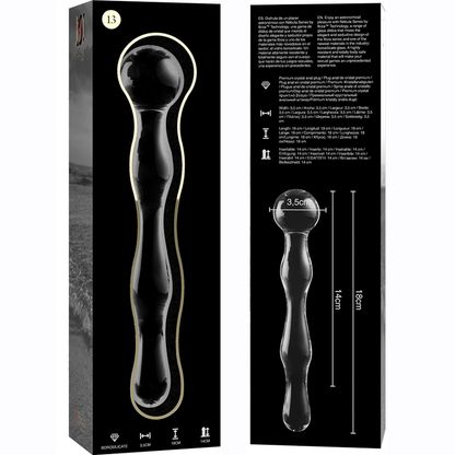 NEBULA SERIES BY IBIZA - MODEL 13 DILDO BOROSILICATE GLASS CLEAR 18 CM -O- 3.5 CM - ToysByMonk