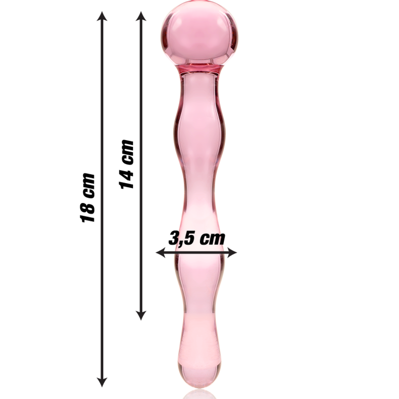NEBULA SERIES BY IBIZA - MODEL 13 DILDO BOROSILICATE GLASS CLEAR 18 CM -O- 3.5 CM - ToysByMonk