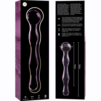 NEBULA SERIES BY IBIZA - MODEL 13 DILDO BOROSILICATE GLASS CLEAR 18 CM -O- 3.5 CM - ToysByMonk