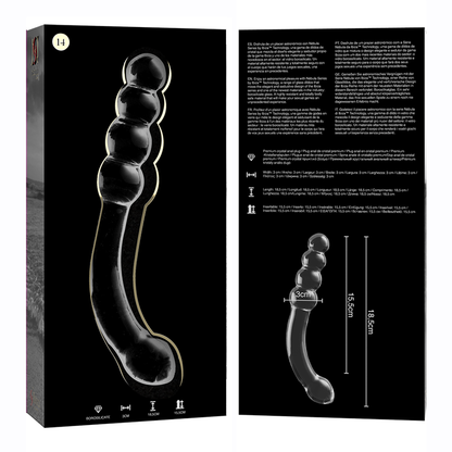 NEBULA SERIES BY IBIZA - MODEL 14 DILDO BOROSILICATE GLASS CLEAR 18.5 CM -O- 3 CM - ToysByMonk