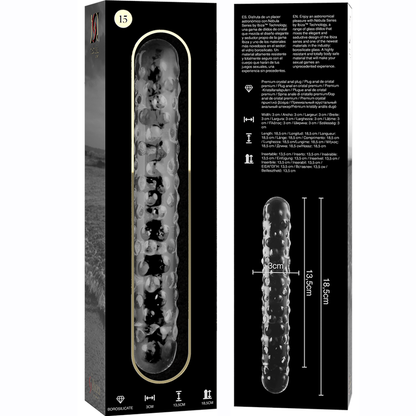 NEBULA SERIES BY IBIZA - MODEL 15 DILDO BOROSILICATE GLASS CLEAR 18.5 CM -O- 3 CM - ToysByMonk