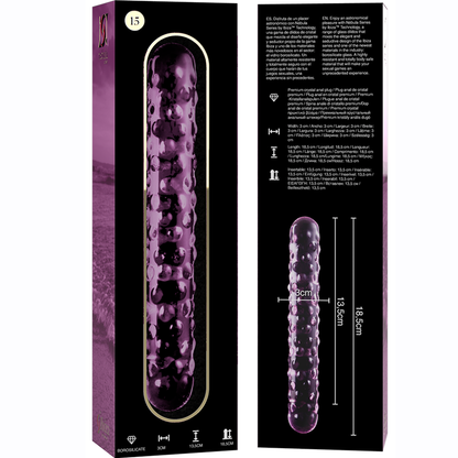 NEBULA SERIES BY IBIZA - MODEL 15 DILDO BOROSILICATE GLASS CLEAR 18.5 CM -O- 3 CM - ToysByMonk