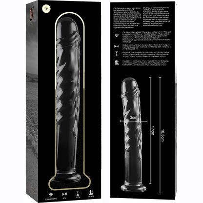 NEBULA SERIES BY IBIZA - MODEL 16 DILDO BOROSILICATE GLASS CLEAR 18.5 CM -O- 3 CM - ToysByMonk