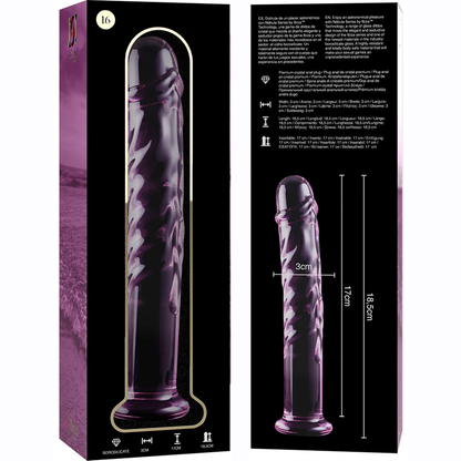 NEBULA SERIES BY IBIZA - MODEL 16 DILDO BOROSILICATE GLASS CLEAR 18.5 CM -O- 3 CM - ToysByMonk