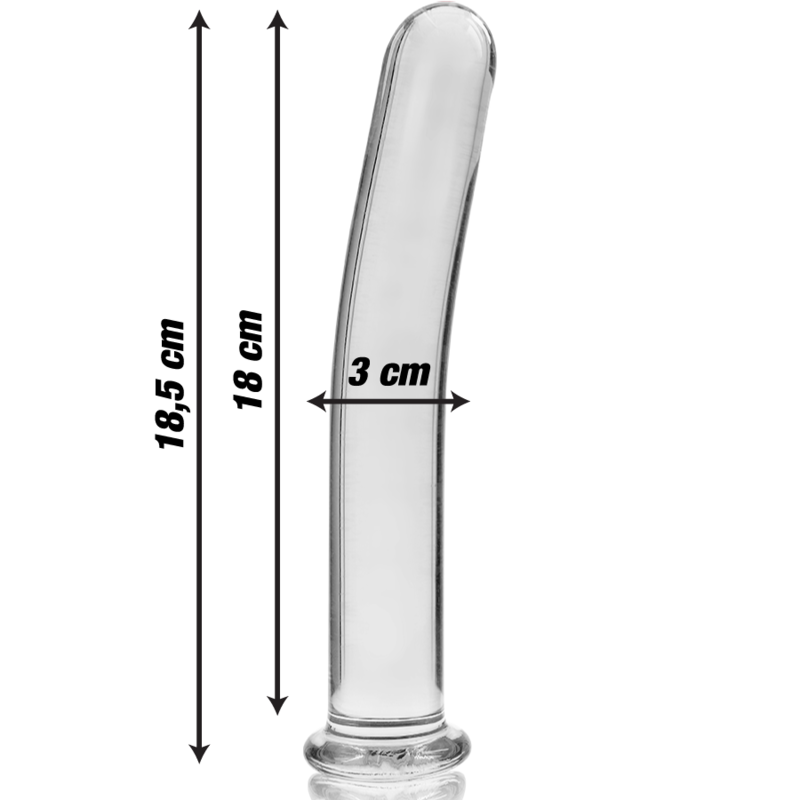NEBULA SERIES BY IBIZA - MODEL 17 DILDO BOROSILICATE GLASS CLEAR 18.5 CM -O- 3 CM - ToysByMonk