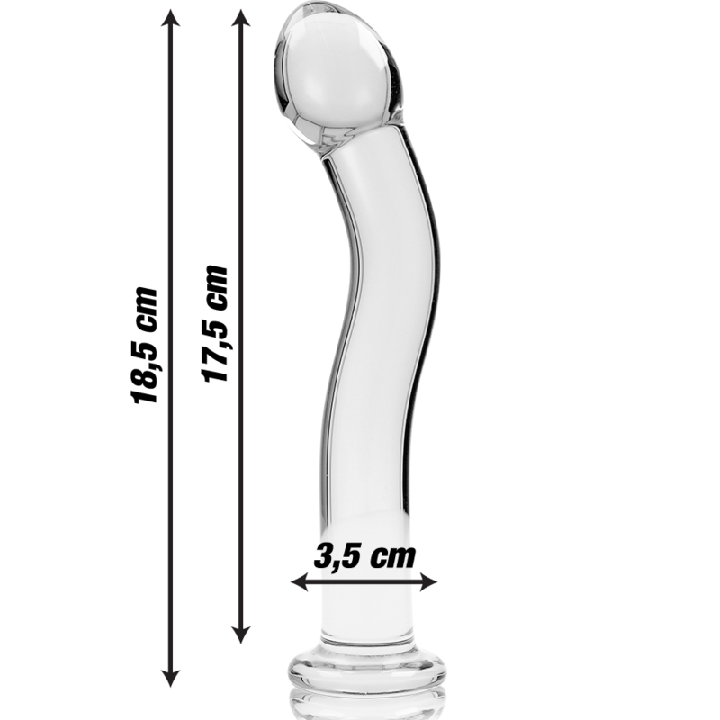 NEBULA SERIES BY IBIZA - MODEL 18 DILDO BOROSILICATE GLASS CLEAR 18.5 CM -O- 3.5 CM - ToysByMonk