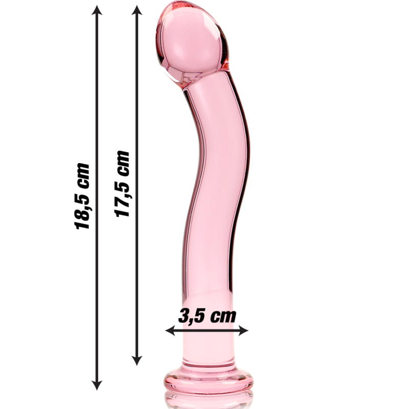 NEBULA SERIES BY IBIZA - MODEL 18 DILDO BOROSILICATE GLASS CLEAR 18.5 CM -O- 3.5 CM - ToysByMonk