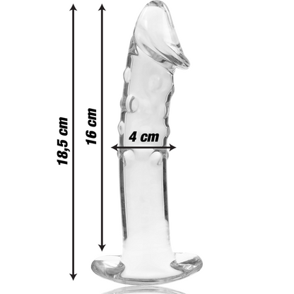 NEBULA SERIES BY IBIZA - MODEL 19 DILDO BOROSILICATE GLASS CLEAR 18.5 CM -O- 4 CM - ToysByMonk