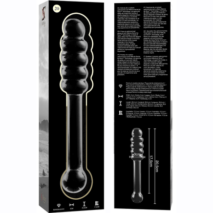 NEBULA SERIES BY IBIZA - MODEL 20 DILDO BOROSILICATE GLASS CLEAR 20.5 CM -O- 3 CM - ToysByMonk