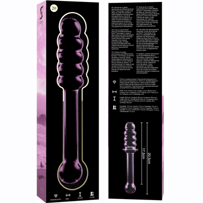 NEBULA SERIES BY IBIZA - MODEL 20 DILDO BOROSILICATE GLASS CLEAR 20.5 CM -O- 3 CM - ToysByMonk
