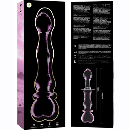 NEBULA SERIES BY IBIZA - MODEL 21 DILDO BOROSILICATE GLASS CLEAR 20.5 CM -O- 3.5 CM - ToysByMonk