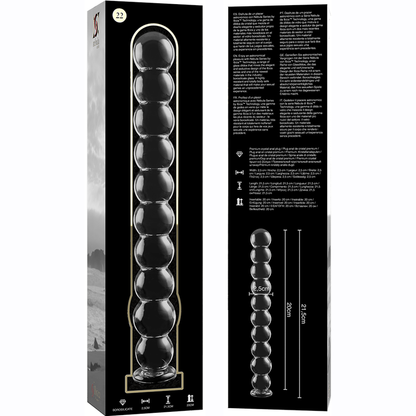 NEBULA SERIES BY IBIZA - MODEL 22 DILDO BOROSILICATE GLASS CLEAR 21.5 CM -O- 2.5 CM - ToysByMonk