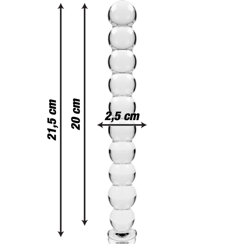 NEBULA SERIES BY IBIZA - MODEL 22 DILDO BOROSILICATE GLASS CLEAR 21.5 CM -O- 2.5 CM - ToysByMonk