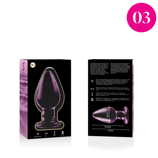 NEBULA SERIES BY IBIZA - MODEL 3 ANAL PLUG BOROSILICATE GLASS TRANSPARENT 11 CM -O- 5 CM - ToysByMonk
