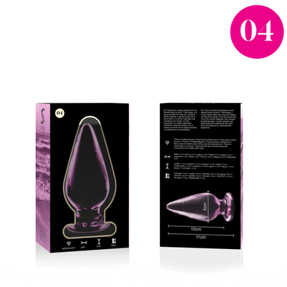 NEBULA SERIES BY IBIZA - MODEL 4 ANAL PLUG BOROSILICATE GLASS CLEAR 11 CM -O- 5 CM - ToysByMonk