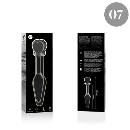 NEBULA SERIES BY IBIZA - MODEL 7 ANAL PLUG BOROSILICATE GLASS CLEAR 13.5 CM -O- 3 CM - ToysByMonk