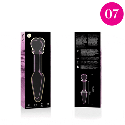 NEBULA SERIES BY IBIZA - MODEL 7 ANAL PLUG BOROSILICATE GLASS CLEAR 13.5 CM -O- 3 CM - ToysByMonk