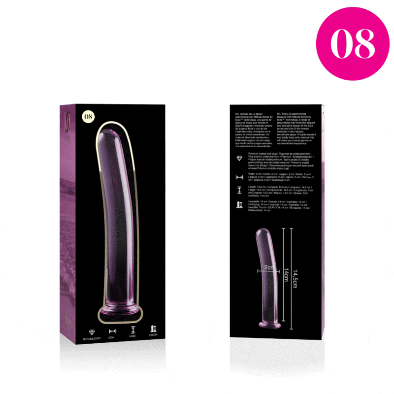 NEBULA SERIES BY IBIZA - MODEL 8 DILDO BOROSILICATE GLASS CLEAR 14.5 CM -O- 2 CM - ToysByMonk