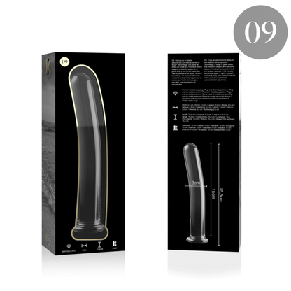NEBULA SERIES BY IBIZA - MODEL 9 DILDO BOROSILICATE GLASS CLEAR 15.5 CM -O- 2.5 CM - ToysByMonk