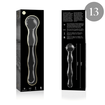 NEBULA SERIES BY IBIZA - MODEL 13 DILDO BOROSILICATE GLASS CLEAR 18 CM -O- 3.5 CM - ToysByMonk