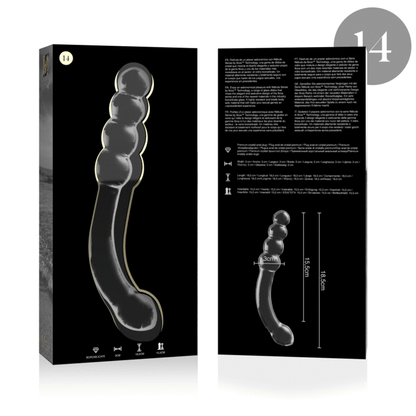 NEBULA SERIES BY IBIZA - MODEL 14 DILDO BOROSILICATE GLASS CLEAR 18.5 CM -O- 3 CM - ToysByMonk