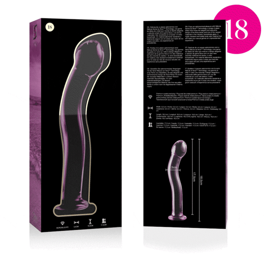 NEBULA SERIES BY IBIZA - MODEL 18 DILDO BOROSILICATE GLASS CLEAR 18.5 CM -O- 3.5 CM - ToysByMonk