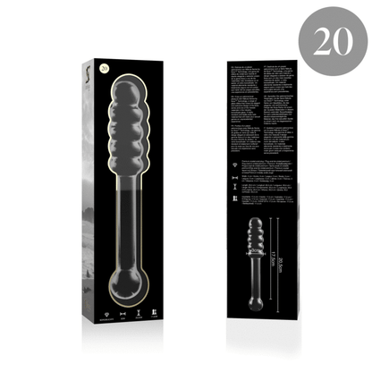 NEBULA SERIES BY IBIZA - MODEL 20 DILDO BOROSILICATE GLASS CLEAR 20.5 CM -O- 3 CM - ToysByMonk