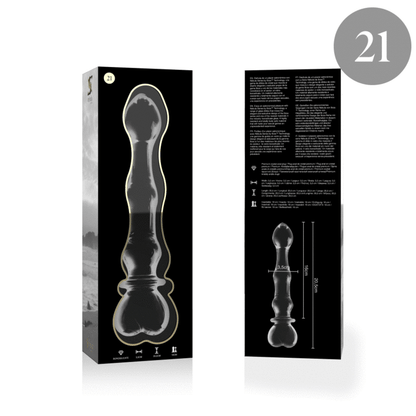 NEBULA SERIES BY IBIZA - MODEL 21 DILDO BOROSILICATE GLASS CLEAR 20.5 CM -O- 3.5 CM - ToysByMonk