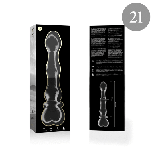NEBULA SERIES BY IBIZA - MODEL 21 DILDO BOROSILICATE GLASS CLEAR 20.5 CM -O- 3.5 CM - ToysByMonk