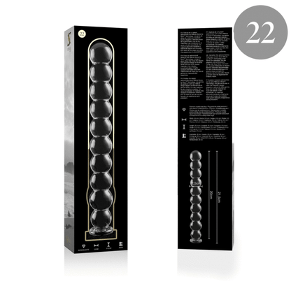 NEBULA SERIES BY IBIZA - MODEL 22 DILDO BOROSILICATE GLASS CLEAR 21.5 CM -O- 2.5 CM - ToysByMonk