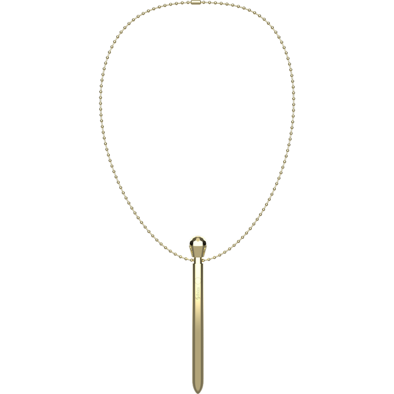 IBIZA - CLIT POCKET STIMULATOR NECKLACE USB CHARGER 12 VIBRATION MODES GOLDEN 12,2 X 1,5 - ToysByMonk