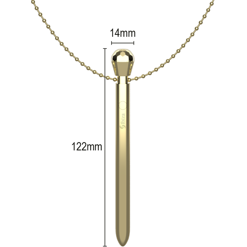 IBIZA - CLIT POCKET STIMULATOR NECKLACE USB CHARGER 12 VIBRATION MODES GOLDEN 12,2 X 1,5 - ToysByMonk