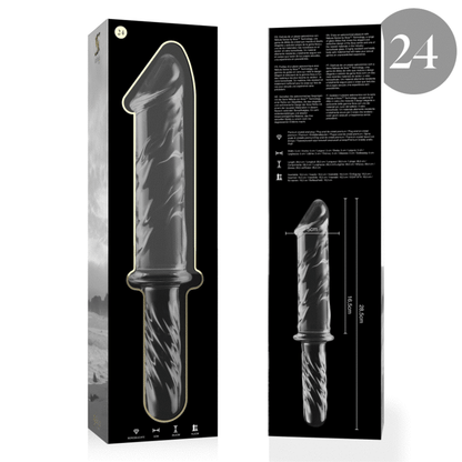 NEBULA SERIES BY IBIZA - MODEL 24 DILDO BOROSILICATE GLASS CLEAR 28.5 CM -O- 5 CM - ToysByMonk