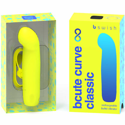 B SWISH - BCUTE CURVE INFINITE CLASSIC RECHARGEABLE SILICONE VIBRATOR YELLOW B SWISH