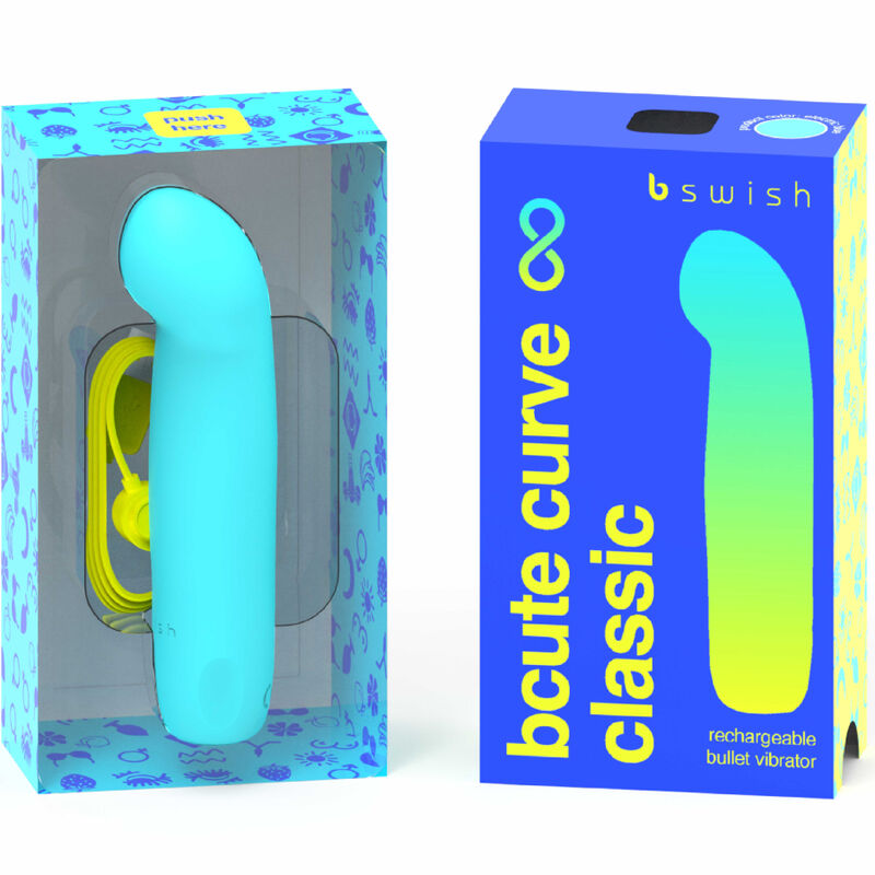 B SWISH - BCUTE CURVE INFINITE CLASSIC RECHARGEABLE VIBRATOR BLUE SILICONE B SWISH