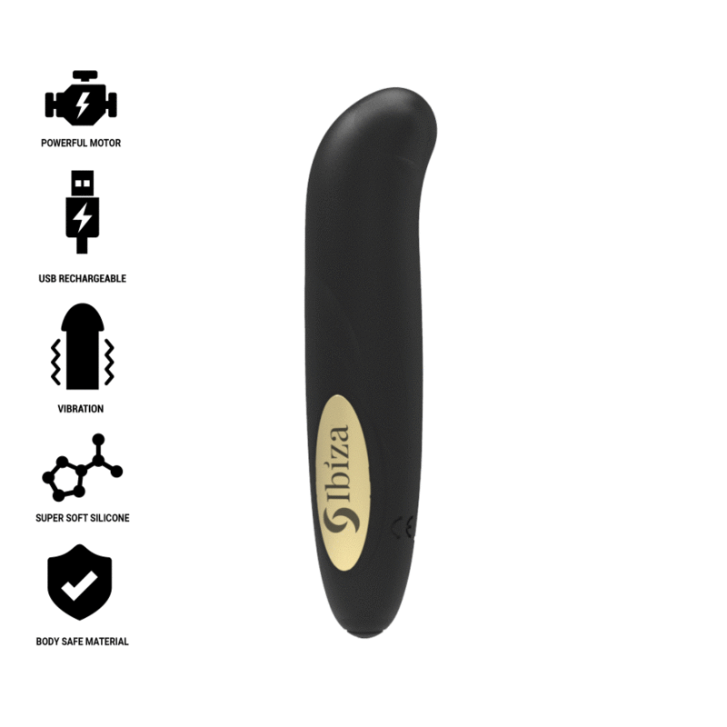 IBIZA - CLIT STIMULATOR USB CHARGER 10 VIBRATION MODES GOLDEN 13 X 2,9 IBIZA TECHNOLOGY