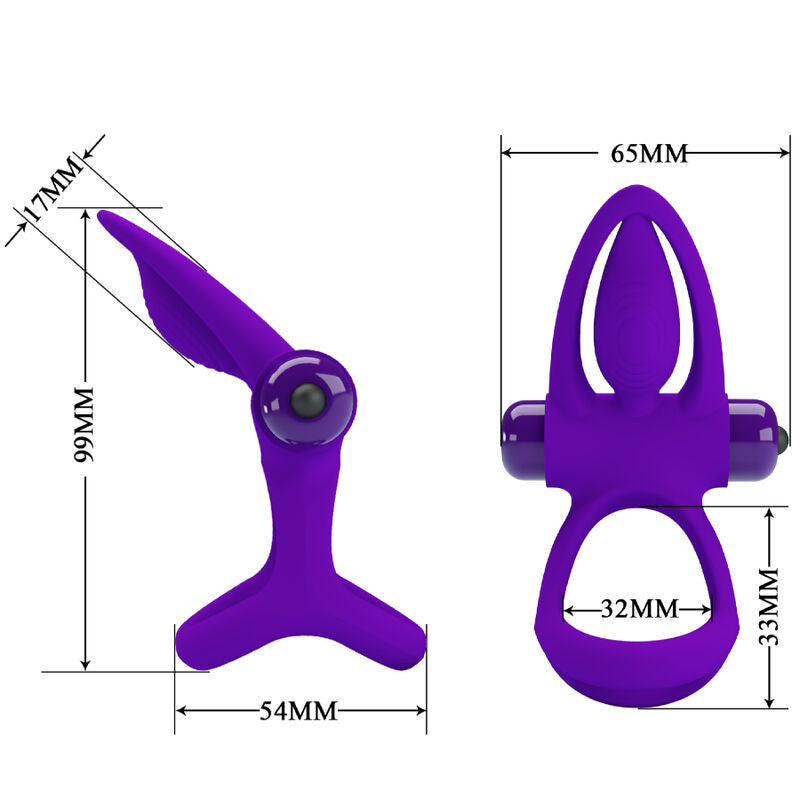 PRETTY LOVE - VIBRATOR RING 10 VIBRATIONS VIOLET SILICONE - ToysByMonk