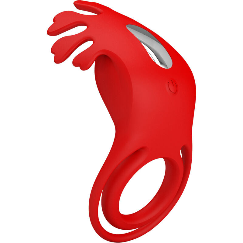 PRETTY LOVE - RUBEN VIBRATOR RING 7 VIBRATIONS SILICONE RED PRETTY LOVE MALE