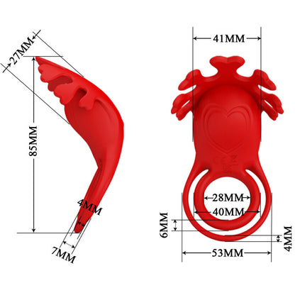 PRETTY LOVE - RUBEN VIBRATOR RING 7 VIBRATIONS SILICONE RED - ToysByMonk