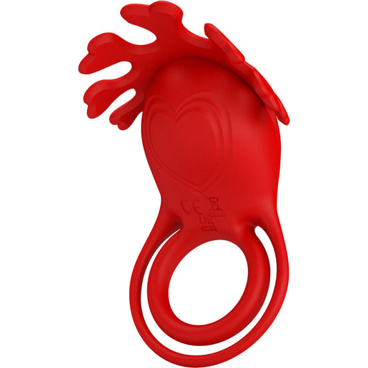 PRETTY LOVE - RUBEN VIBRATOR RING 7 VIBRATIONS SILICONE RED PRETTY LOVE MALE