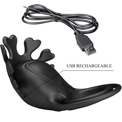 PRETTY LOVE - RUBEN VIBRATOR RING 7 VIBRATIONS BLACK SILICONE - ToysByMonk