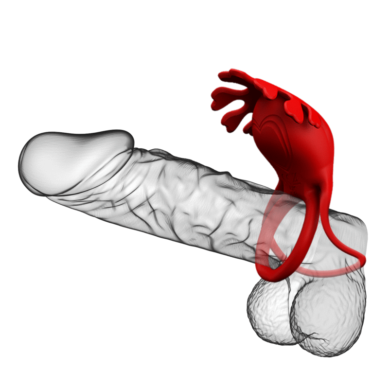 PRETTY LOVE - RUBEN VIBRATOR RING 7 VIBRATIONS SILICONE RED - ToysByMonk