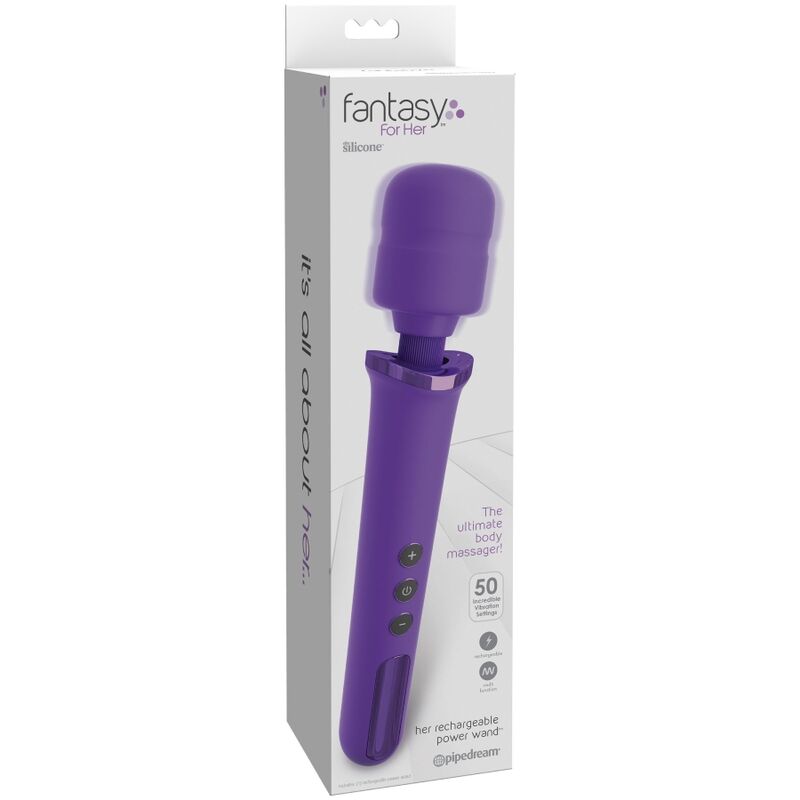 FANTASY FOR HER - MASSAGER WAND FOR HER RECHARGEABLE & VIBRATOR 50 LEVELS VIOLET - ToysByMonk