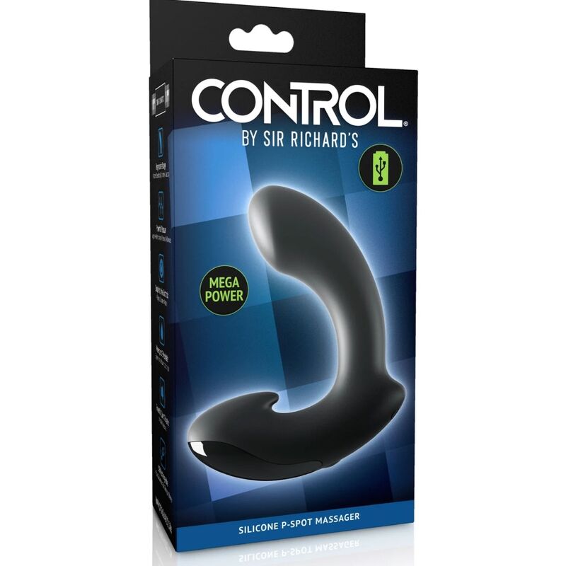 SIR RICHARDS - BLACK SILICONE P-POINT PROSTATE MASSAGER - ToysByMonk
