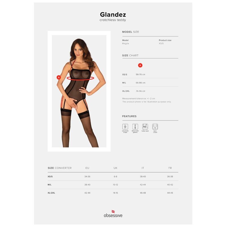 OBSESSIVE - GLANDEZ TEDDY CROTCHLESS XS/S - ToysByMonk